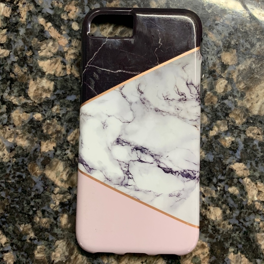 Colorblock and marble iPhone 7 case